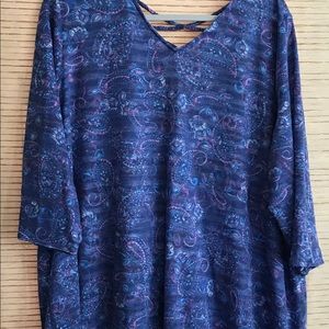 Blue paisley top from Catherine’s Size 2xl-22/24
